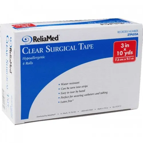 Cardinal Health - Med - Reliamed - PL03 - Cardinal Health Essentials Clear Surgical Tape 3" x 10 yds.
