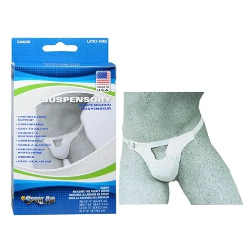 Scott Specialties - Sportaid - From: SA0249  WHI MD To: SA0249  WHI SM - Cmo  Sport Aid Suspensory with Elastic Waist Band, Medium, 4" x 4.5".