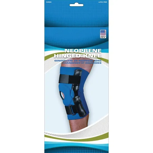 Scott Specialties - Sportaid - From: SA9063  BLU MD To: SA9063  BLU XL - Cmo  Hinged Knee Brace With Open Patella, Neoprene, Blue, Medium