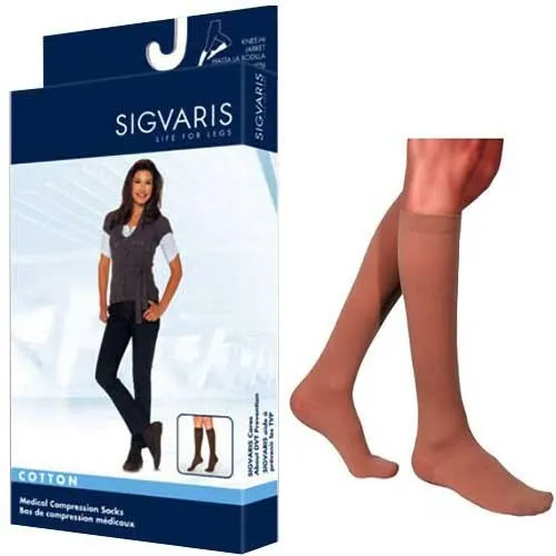 Sigvaris - From: 233CLLM66 To: 233CSSM99  Cotton Comfort Men's Knee High Compression Stockings Large Long, Crispa