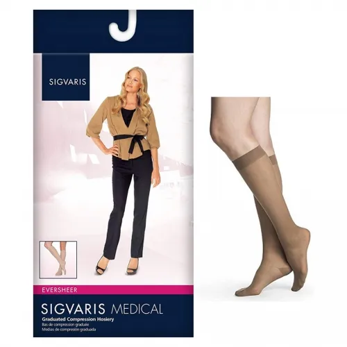Sigvaris - 782CSSW37 - 782C Style Sheer Calf, 20-30mmHg, Women's, Small, Short, Toasted Almond