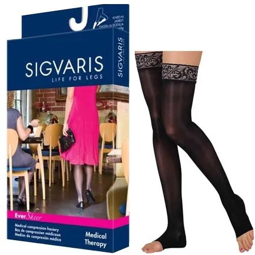 Sigvaris - From: 782NLLO99 To: 782NSSW08  Thigh, Short, Open Toe