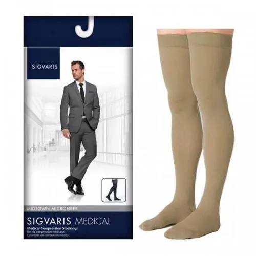 Sigvaris - 822NXLM32 - Midtown Microfiber Thigh-High with Grip-Top, 20-30, Long, Closed
