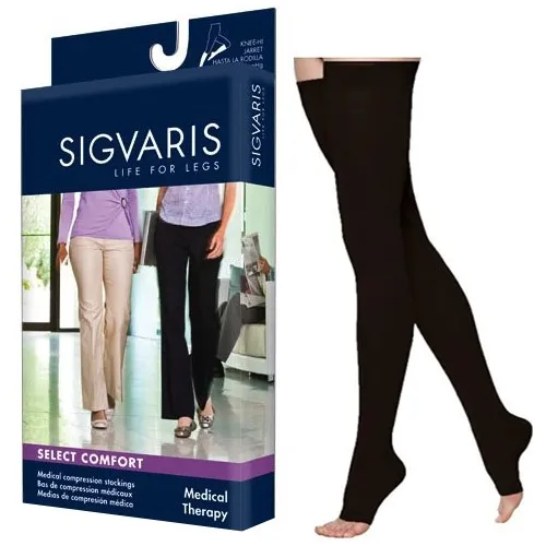 Sigvaris - 862NLSO99 - Select Comfort Thigh-High with Grip-Top, 20-30, Large, Short, Open
