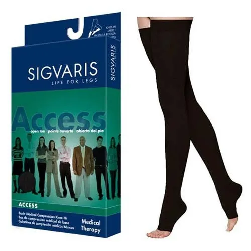 Sigvaris - From: 972NLLO66 To: 972NSSO99 - Thigh Open Toe Short W/Grip
