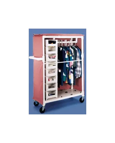 IPU - Adapt-A-Cart - SLC-333 - Laundry / Garment Cart With Cover Adapt-a-cart Pvc 5 Inch Heavy Duty Casters, 2 Locking