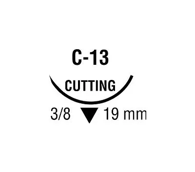 Covidien - Monosof~Dermalon - SN-665 - Nonabsorbable Suture With Needle Monosof~dermalon Nylon C-13 3/8 Circle Reverse Cutting Needle Size 3 - 0 Monofilament