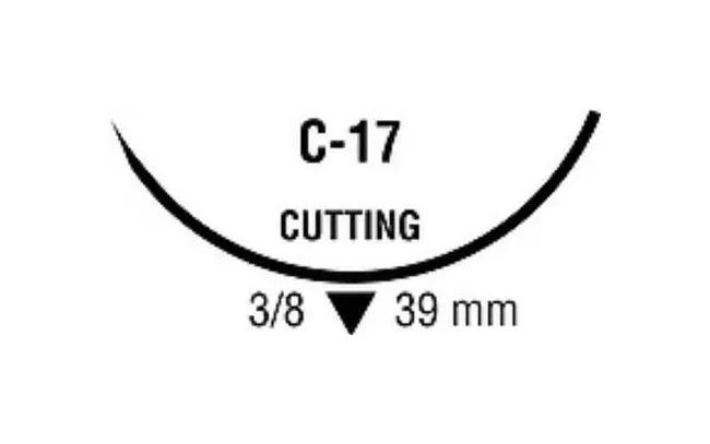 Covidien - Monosof~Dermalon - SN-672 - Nonabsorbable Suture With Needle Monosof~dermalon Nylon C-17 3/8 Circle Reverse Cutting Needle Size 4 - 0 Monofilament