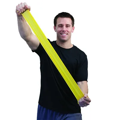 Fabrication Enterprises - From: 10-6301 To: 10-6331  Sup r Band Latex Free Exercise Band   5 foot Singles, Yellow   X light