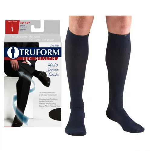 Surgical Appliance Industries - From: 1954BL-L To: 1954TN-S - Surgical Appliance Truform Men's Dress Knee High Support Sock, 30 40 mmHg, Closed Toe