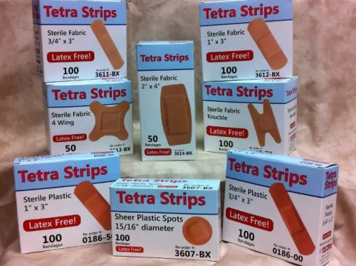 Tetramed - Tetra Strips - From: 3607-BX To: 3634-BX - TETRA STRIPS, Fabric, Latex Free Bandages